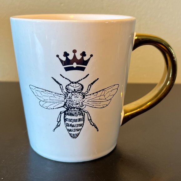 Modern Expressions QUEEN BEE Ceramic Mug ~ Metallic Gold Accents ~ Honey Bee - Picture 1 of 11